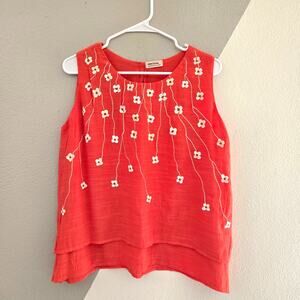 Hottuna Handmade Clothing floral painted flowy tank top M